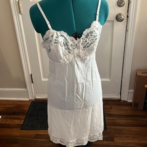 White midi sip dress
